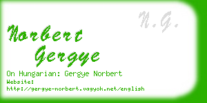norbert gergye business card